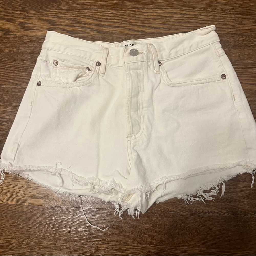 Agolde White Jean Shorts